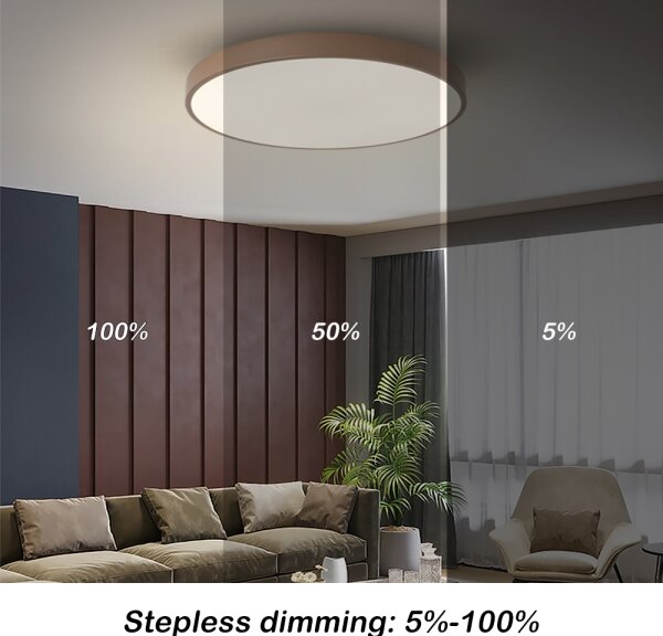 Brilagi - димируемо LED таванно осветително тяло POOL LED/60W/230V 3000-6000K 60 см кафяво + дистанционно управление