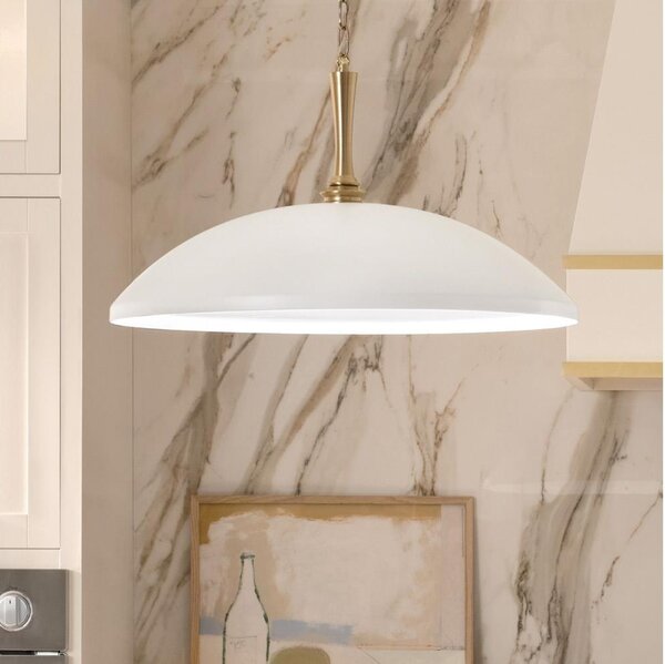Kichler KL-DELAROSA-P-WH - Пендел DELAROSA 1xE27/60W/230V бял/месинг
