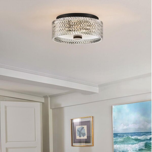 Hinkley HK-ELLE-F-S-BK - Плафон 2xE27/60W/230V Ø 30,5 cm черен