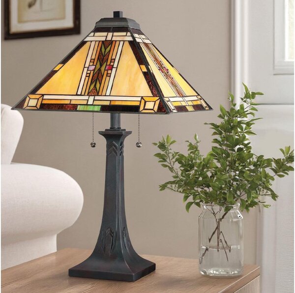 Quoizel QZ-NAVAJO-TL-VB - Настолна лампа Tiffany NAVAJO 2xE27/60W/230V