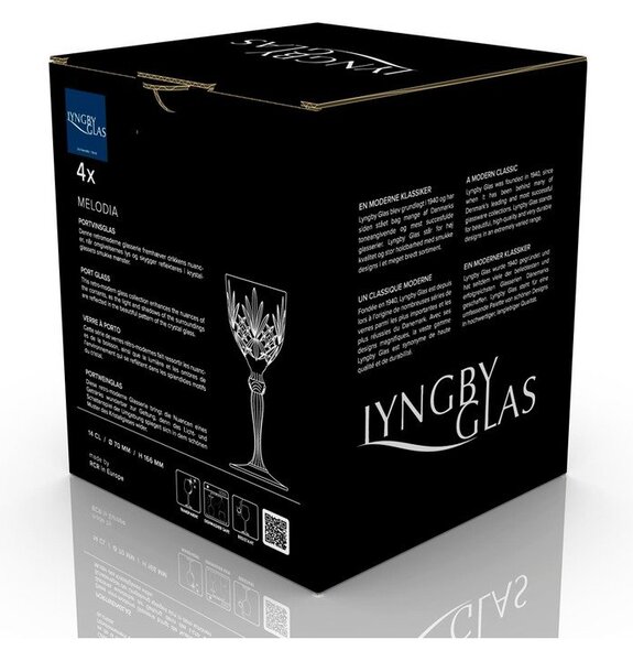Кристални чаши в комплект 4 бр. за вино 140 ml Melodia – Lyngby Glas