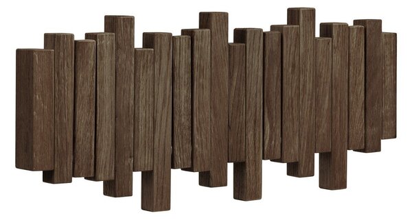 Тъмнокафява стенна закачалка от масивен дъб 40 cm Caltra – House Nordic