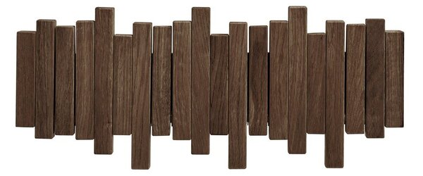 Тъмнокафява стенна закачалка от масивен дъб 40 cm Caltra – House Nordic