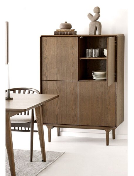Тъмнокафяво шкафче от декор от дъб 100x140x40 cm Darwin – House Nordic