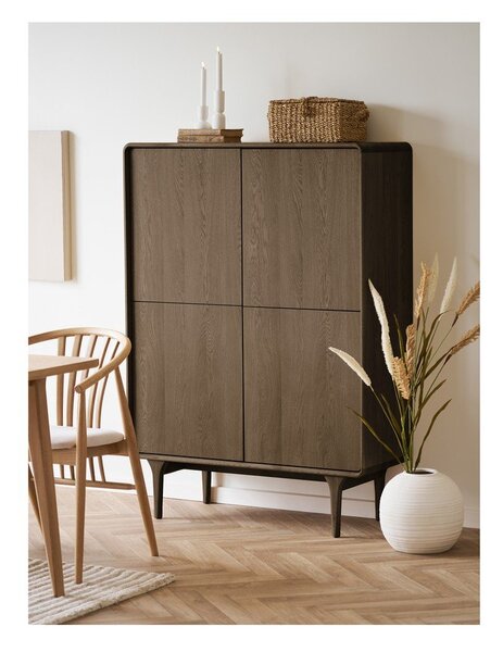 Тъмнокафяво шкафче от декор от дъб 100x140x40 cm Darwin – House Nordic