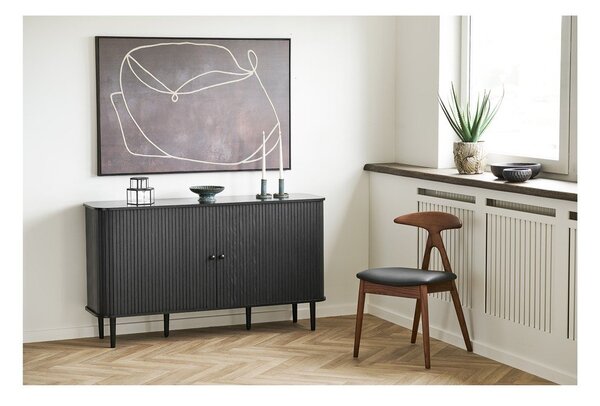 Черен/тъмнокафяв трапезен стол от масивен дъб Lanuza – House Nordic