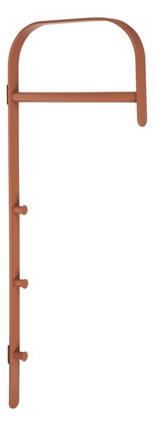 Метална стенна стойка за дрехи в цвят кафяв коняк 30x80x3 cm Gresto – House Nordic