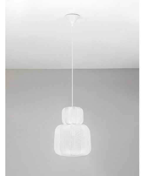 Текстилно висящо осветително тяло в матово бял цвят ø 28 cm Delina – Nova Luce