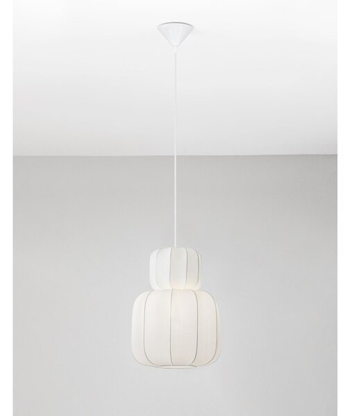 Текстилно висящо осветително тяло в матово бял цвят ø 28 cm Delina – Nova Luce