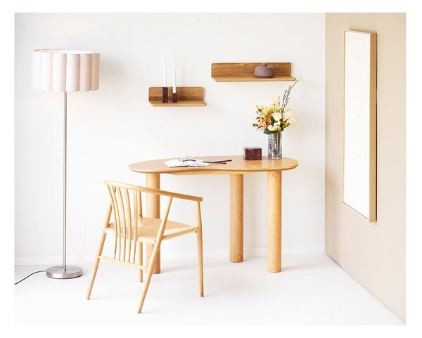 Стенен рафт от масивен дъб в светло естествен цвят 60 cm Salina – House Nordic