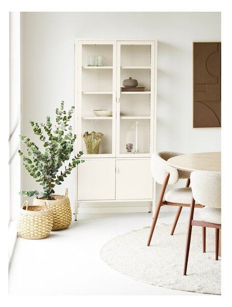 Кремава стоманена витрина 80x180x35 cm Brisbane – House Nordic