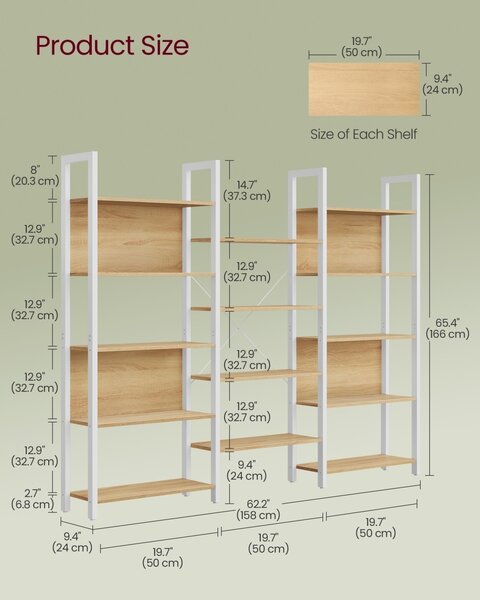 Библиотека Barnet Alb 158x24x166 см