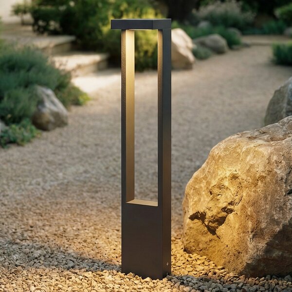 Lindby LED осветление за пътеки Lonete, височина 65 cm, антрацит, IP65, Черен, Алуминий, Модерен