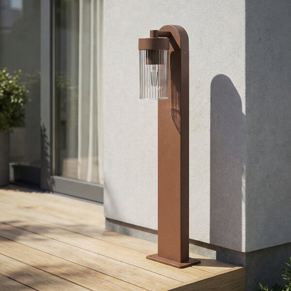 Lindby осветление за пътеки Kaliro, ръжда, 60 cm, E27, IP54, Кафяв / ръждив, Алуминий, Модерен