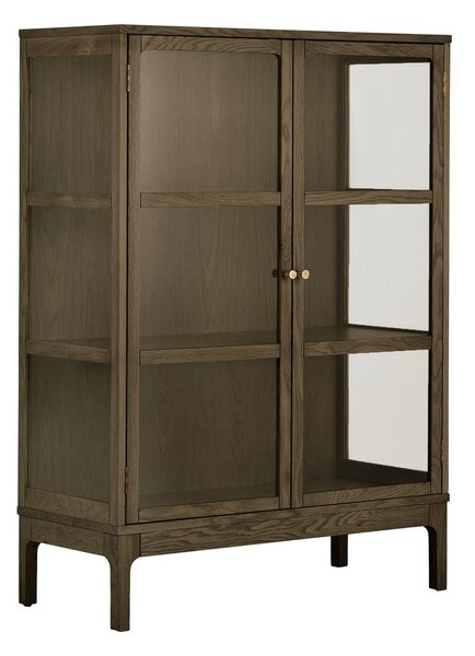 Тъмнокафява витрина от декор от дъб 90x126x40 cm Zamora – House Nordic