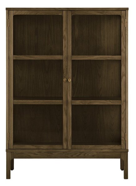 Тъмнокафява витрина от декор от дъб 90x126x40 cm Zamora – House Nordic
