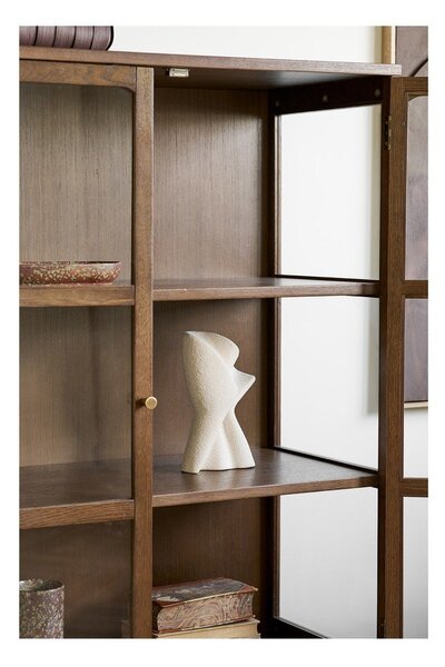 Тъмнокафява витрина от декор от дъб 90x126x40 cm Zamora – House Nordic