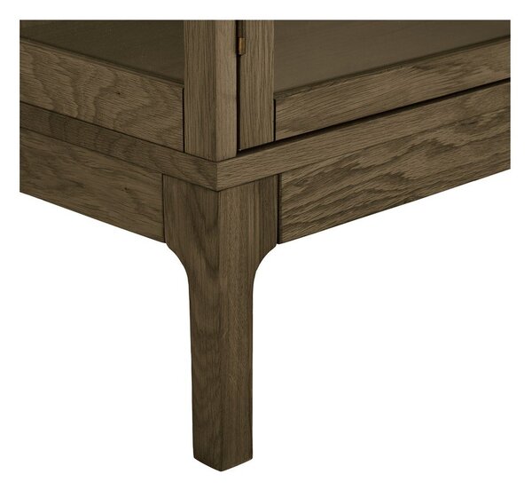Тъмнокафява витрина от декор от дъб 90x126x40 cm Zamora – House Nordic