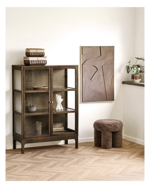 Тъмнокафява витрина от декор от дъб 90x126x40 cm Zamora – House Nordic