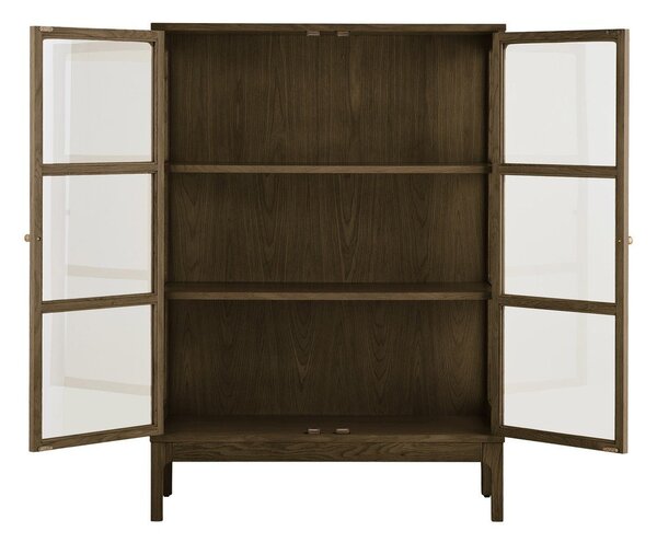 Тъмнокафява витрина от декор от дъб 90x126x40 cm Zamora – House Nordic