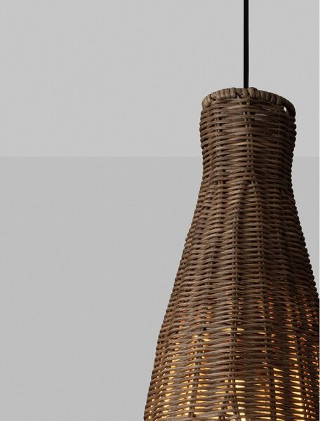 Ратаново висящо осветително тяло в естествен цвят ø 19,5 cm Rielo – Nova Luce