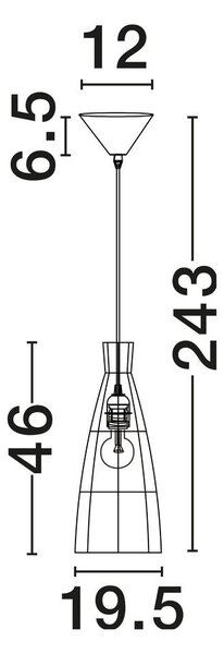 Ратаново висящо осветително тяло в естествен цвят ø 19,5 cm Rielo – Nova Luce