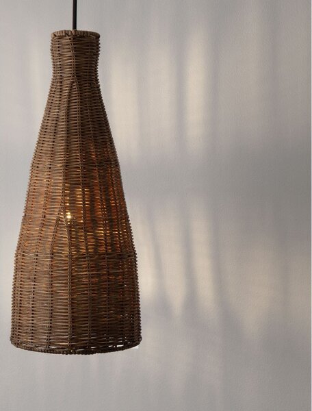Ратаново висящо осветително тяло в естествен цвят ø 19,5 cm Rielo – Nova Luce