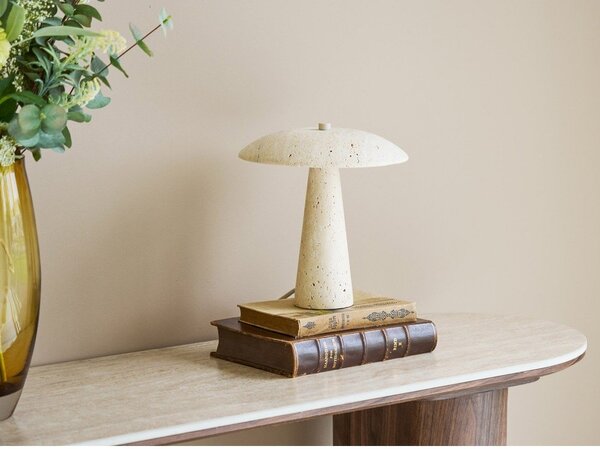 Бежова каменна LED настолна лампа (височина 25,5 cm) Consett – House Nordic