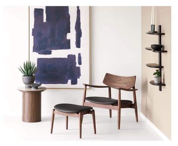 Черен на няколко нива стенен рафт от масивен дъб 80 cm Aliano – House Nordic