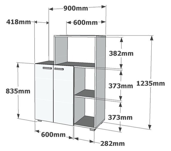 Кухненски шкаф Pars бял 60x83.5x41.8 см