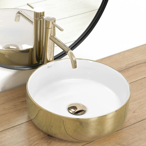 Умивалник за плот Rea SAMI GOLD WHITE