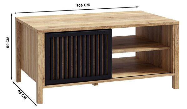 Холна маса TWELVE с ламели 105x65 см, дъб Маувела