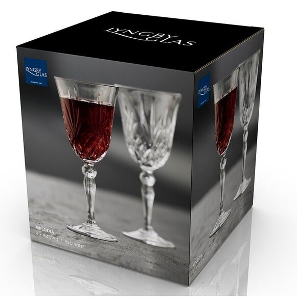 Кристални чаши в комплект 4 бр. за вино 270 ml Melodia – Lyngby Glas