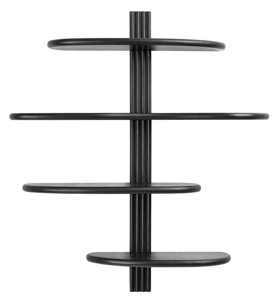 Черен на няколко нива стенен рафт от масивен дъб 80 cm Aliano – House Nordic