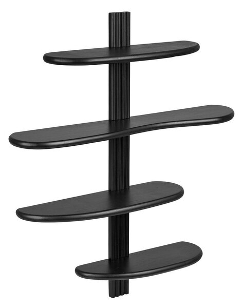 Черен на няколко нива стенен рафт от масивен дъб 80 cm Aliano – House Nordic