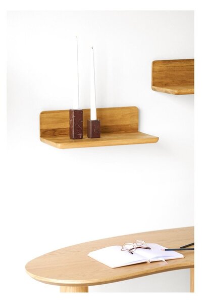 Стенен рафт от масивен дъб в светло естествен цвят 40 cm Salina – House Nordic