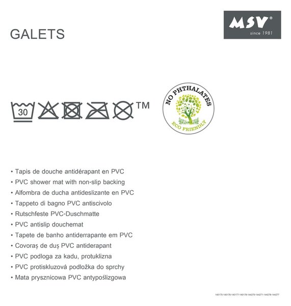 Подложка против хлъзгане за душ 53x53 cm Galets – MSV