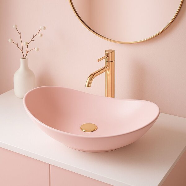 Умивалник за плот Rea Royal Powder Pink Matt