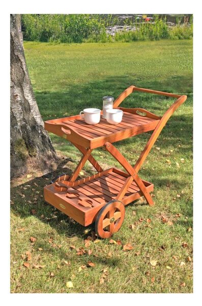 Градинска маса за сервиране от масивен евкалипт 54x88 cm Toledo – Garden Pleasure