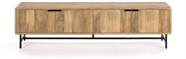Маса за телевизор от масивно манго в естествен цвят 190x50x40 cm Mundra – MOME