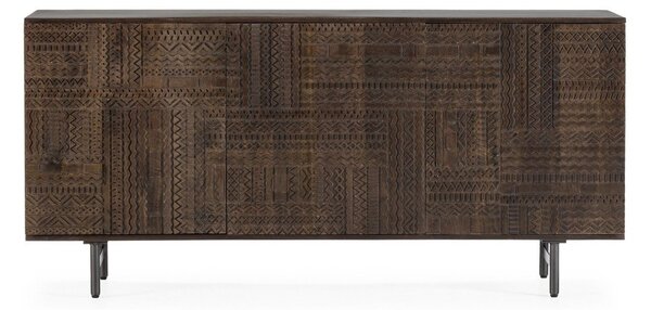Тъмнокафяв скрин от масивно манго 160x75x40 cm Kalai – MOME