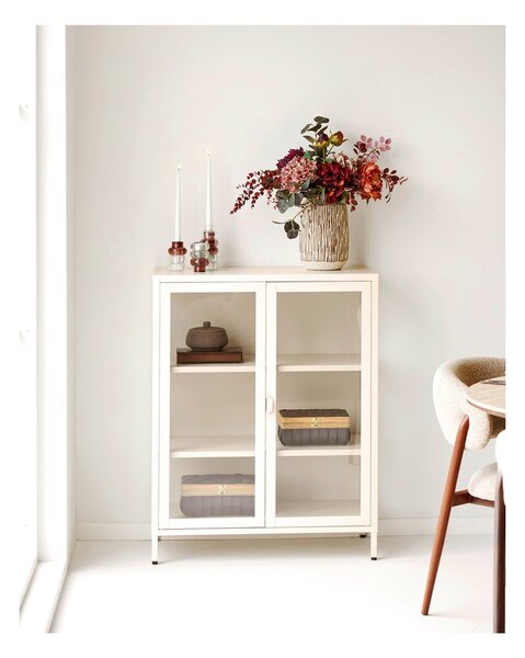 Кремава стоманена витрина 80x101x40 cm Brisbane – House Nordic
