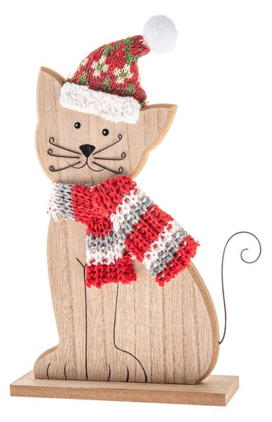 Дървена Коледна фигурка (височина 29 cm) Cat – Dakls