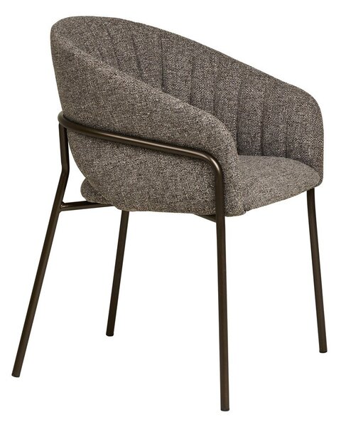 Сив стоманен трапезен стол с подлакътници Costa – House Nordic
