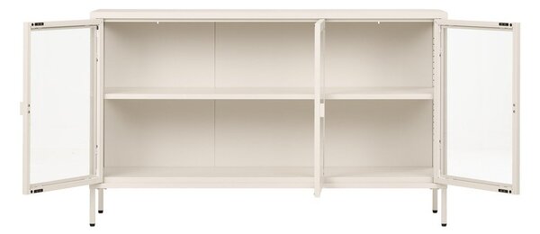 Кремава стоманена витрина 140x85x40 cm Brisbane – House Nordic