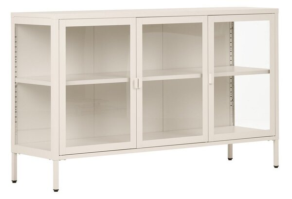 Кремава стоманена витрина 140x85x40 cm Brisbane – House Nordic