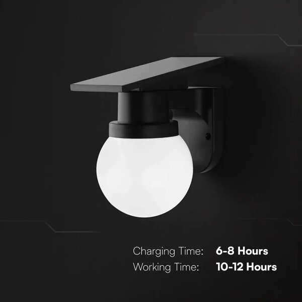 LED соларна стенна лампа LED/3,7V 3000/4000/6400K IP54 1800 mAh черна + дистанционно управление
