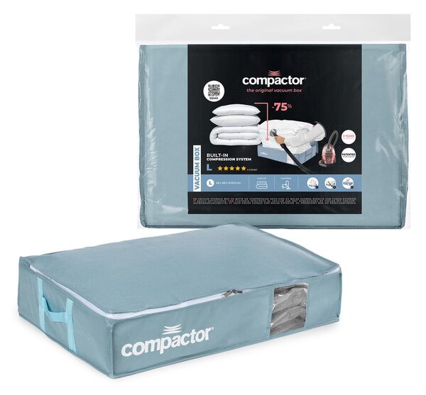 Вакуумна пластмасова кутия за съхранение под леглото 65x45x15,5 cm Blue Edition – Compactor