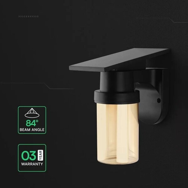 LED Sol стенна лампа LED/3,7V 2700/3200/5000K IP54 1800 mAh черна/димчато бежова + дистанционно управление