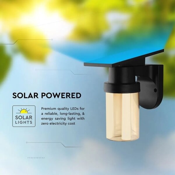 LED Sol стенна лампа LED/3,7V 2700/3200/5000K IP54 1800 mAh черна/димчато бежова + дистанционно управление